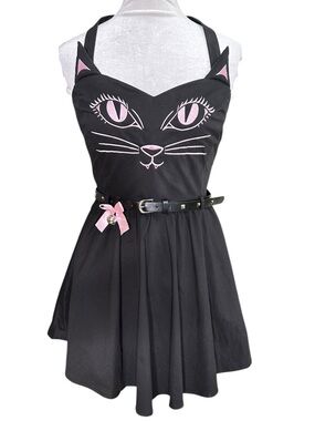 The Grave Girls Dolls Kill “Here Kitty" Halter Mini Dress. Size Small